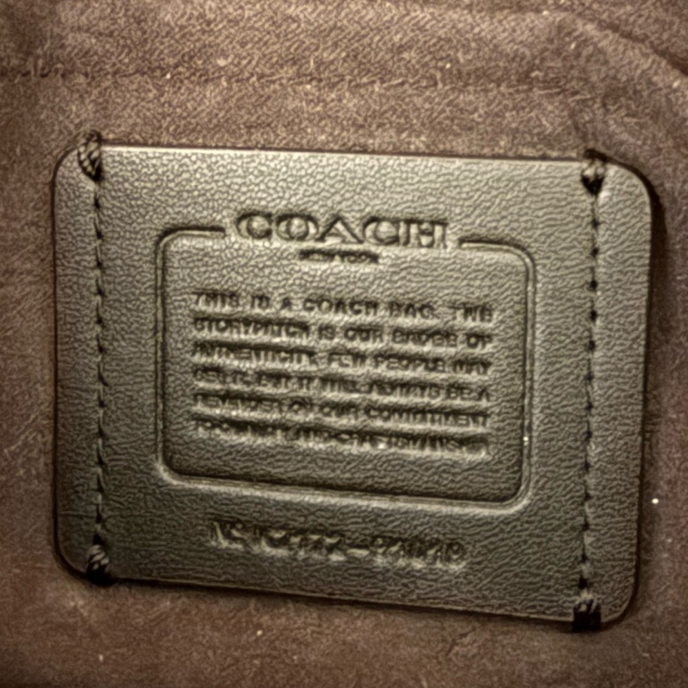 Coach Black Leather Crossbody with Gold Chain Strap - Picture 7 of 13